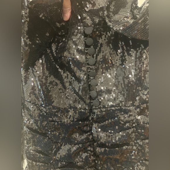 ATTICO Black Polyester Sequined Mini Dress Size 44, US 10-12.  Stunning! PROM - Picture 7 of 12